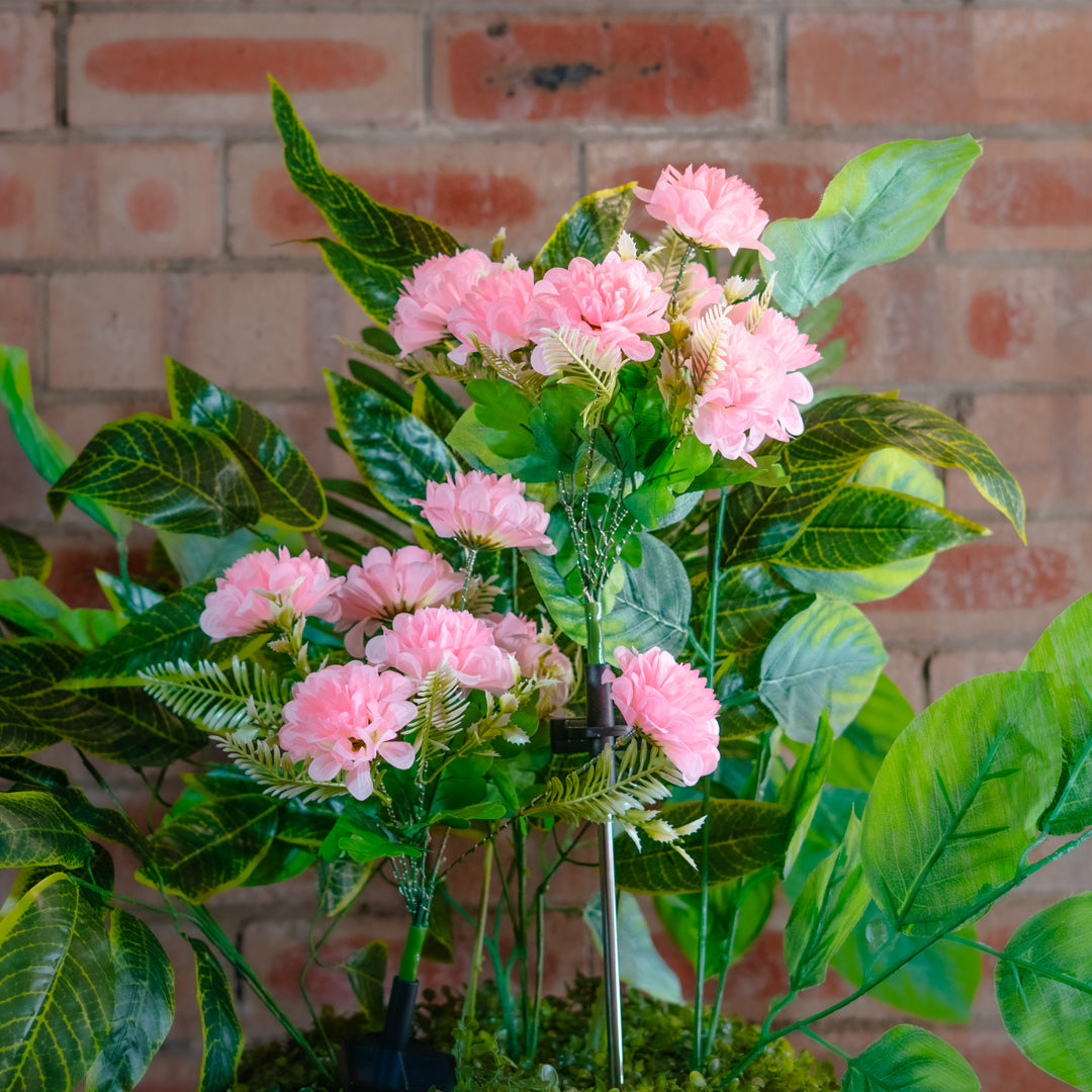 Solar Artificial Chrysanthemum 35-50cm | Pink Flowers