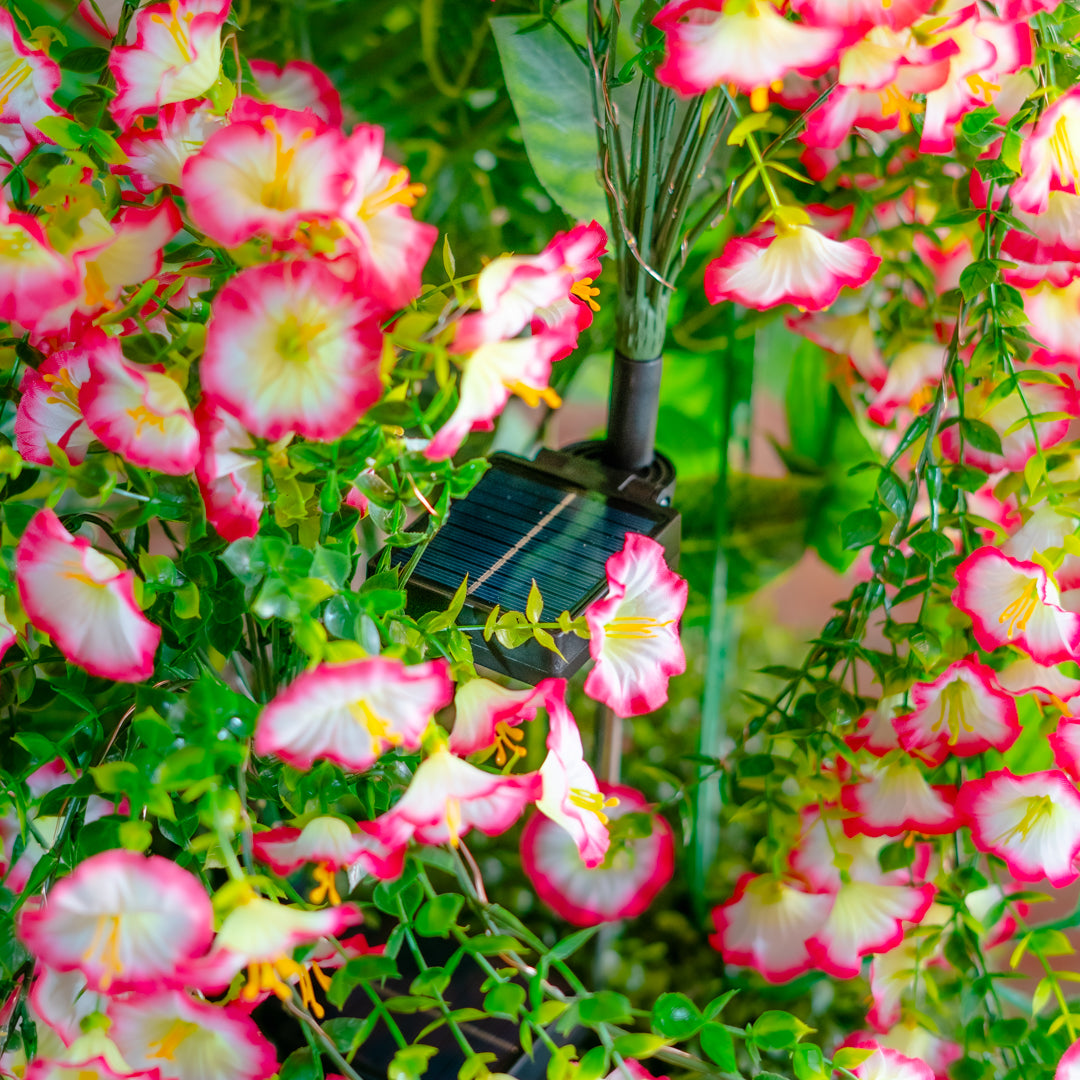 Solar Artificial Trailing Flowers 35-50cm | Pink & White