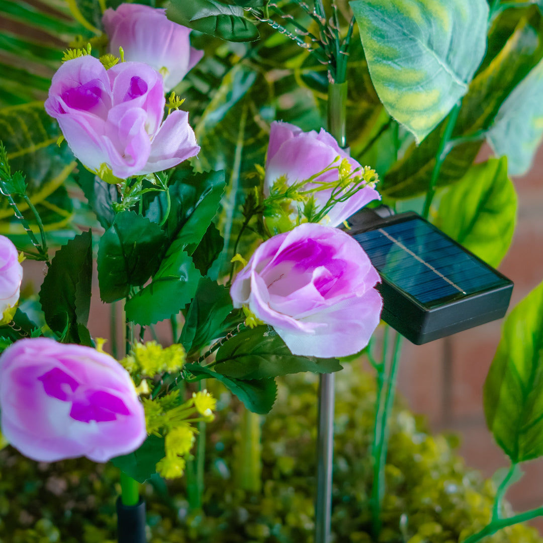 Solar Artificial Rose 35-50cm | Purple Flowers
