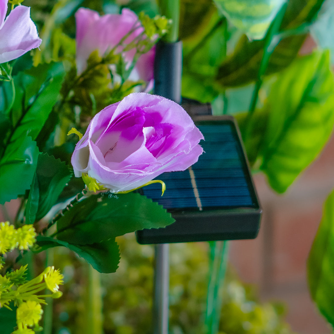 Solar Artificial Rose 35-50cm | Purple Flowers