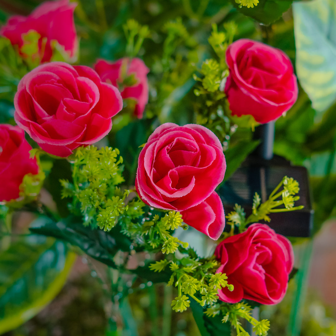 Solar Artificial Rose 35-50cm | Red Flowers