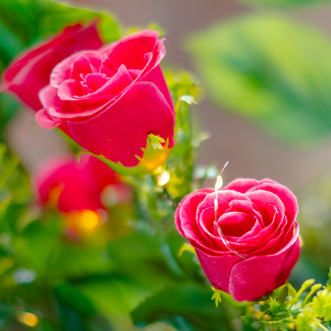 Solar Artificial Rose 35-50cm | Red Flowers