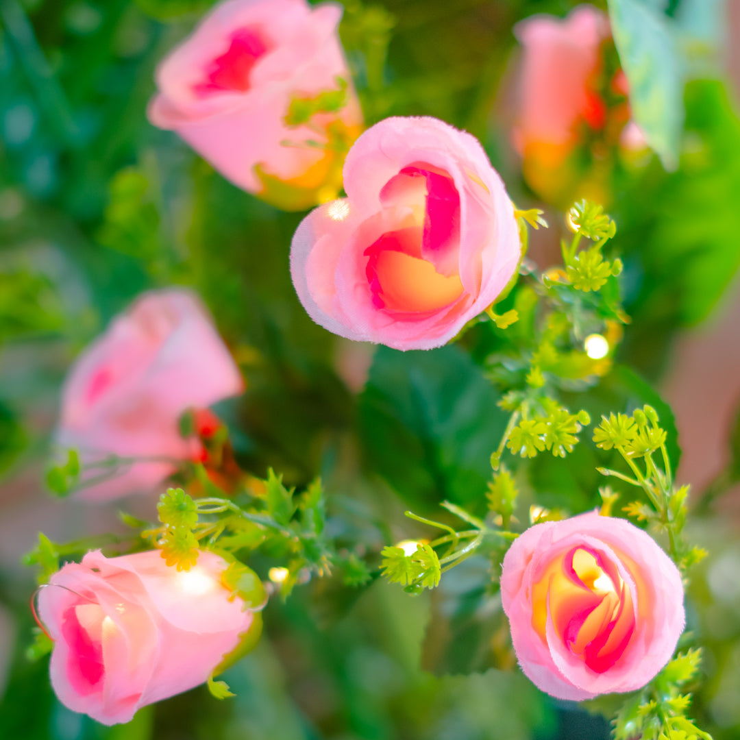 Solar Artificial Rose 35-50cm | Pink Flowers