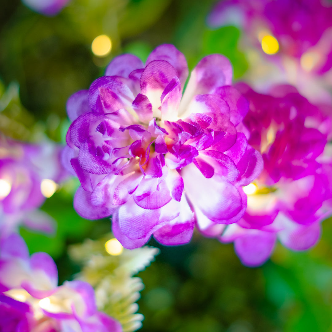 Solar Artificial Purple Flower 35-50cm | Peony Style