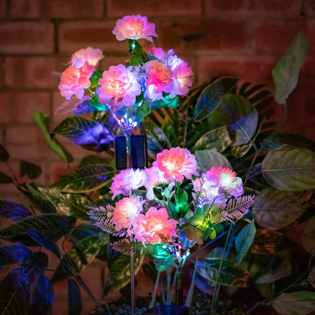 Solar Artificial Chrysanthemum 35-50cm | Pink Flowers