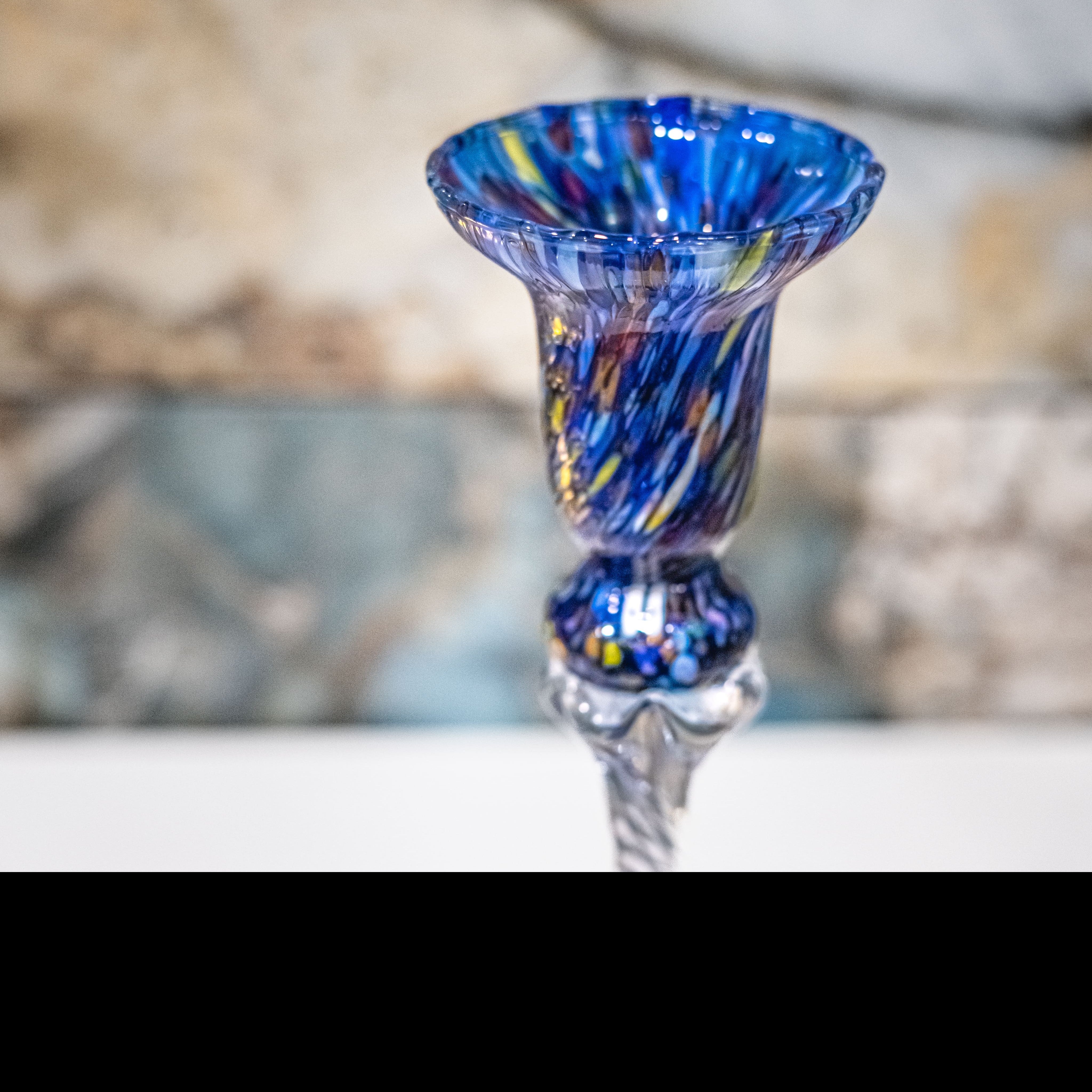 Murano Glass - King Candle Holder Blue