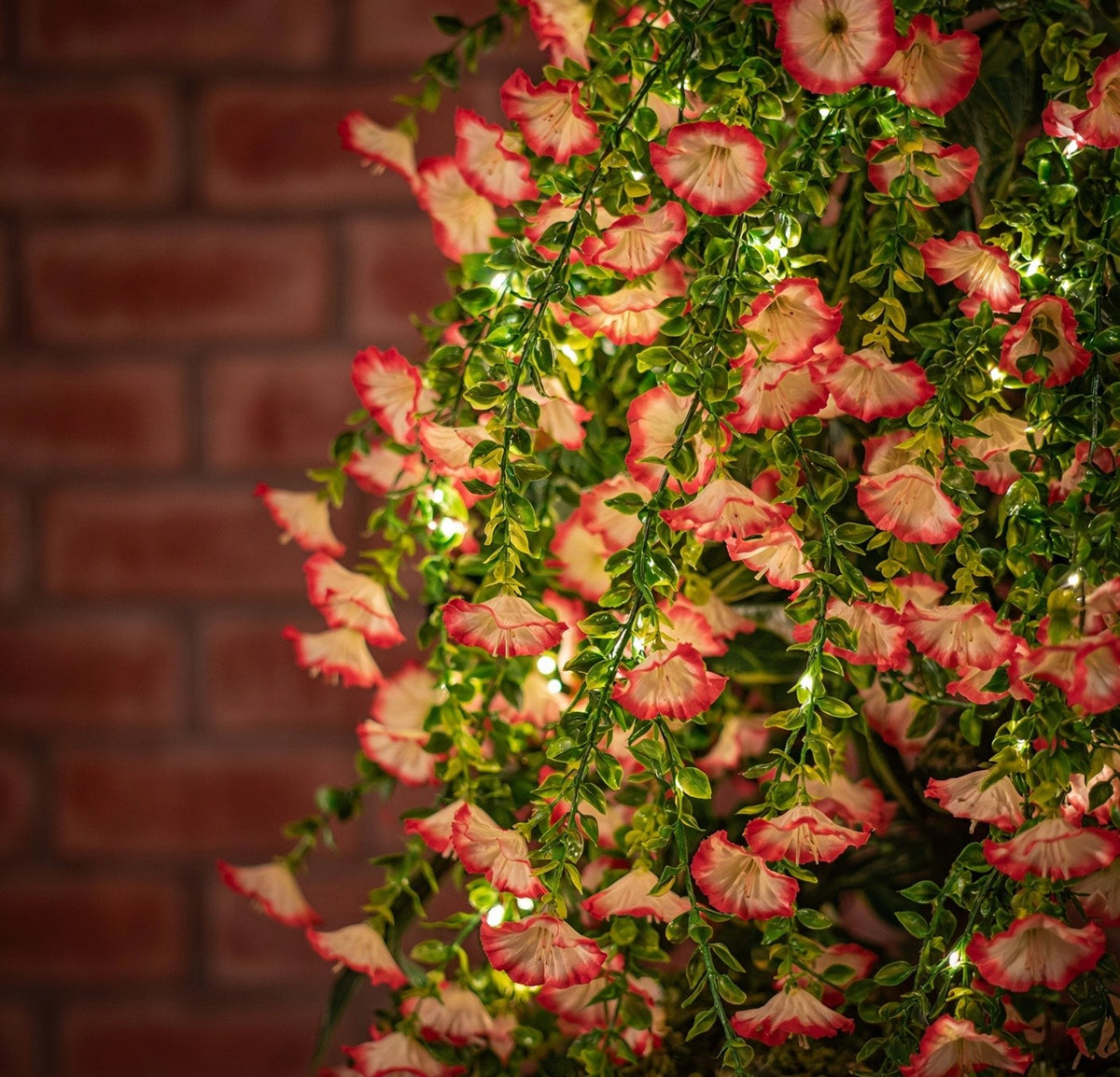 Solar Artificial Trailing Flowers 35-50cm | Pink & White