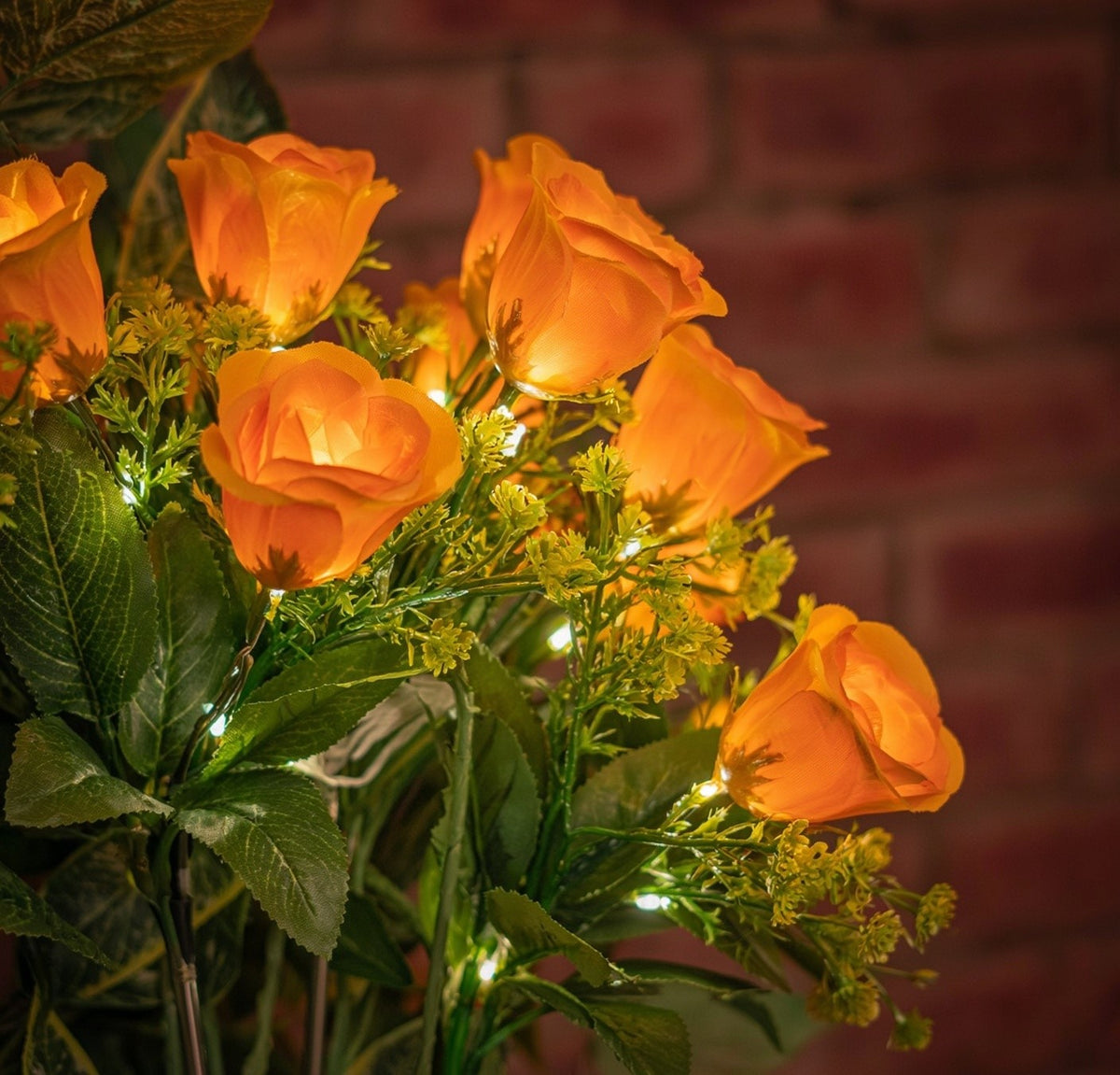 Solar Artificial Rose 35-50cm | Yellow Flowers