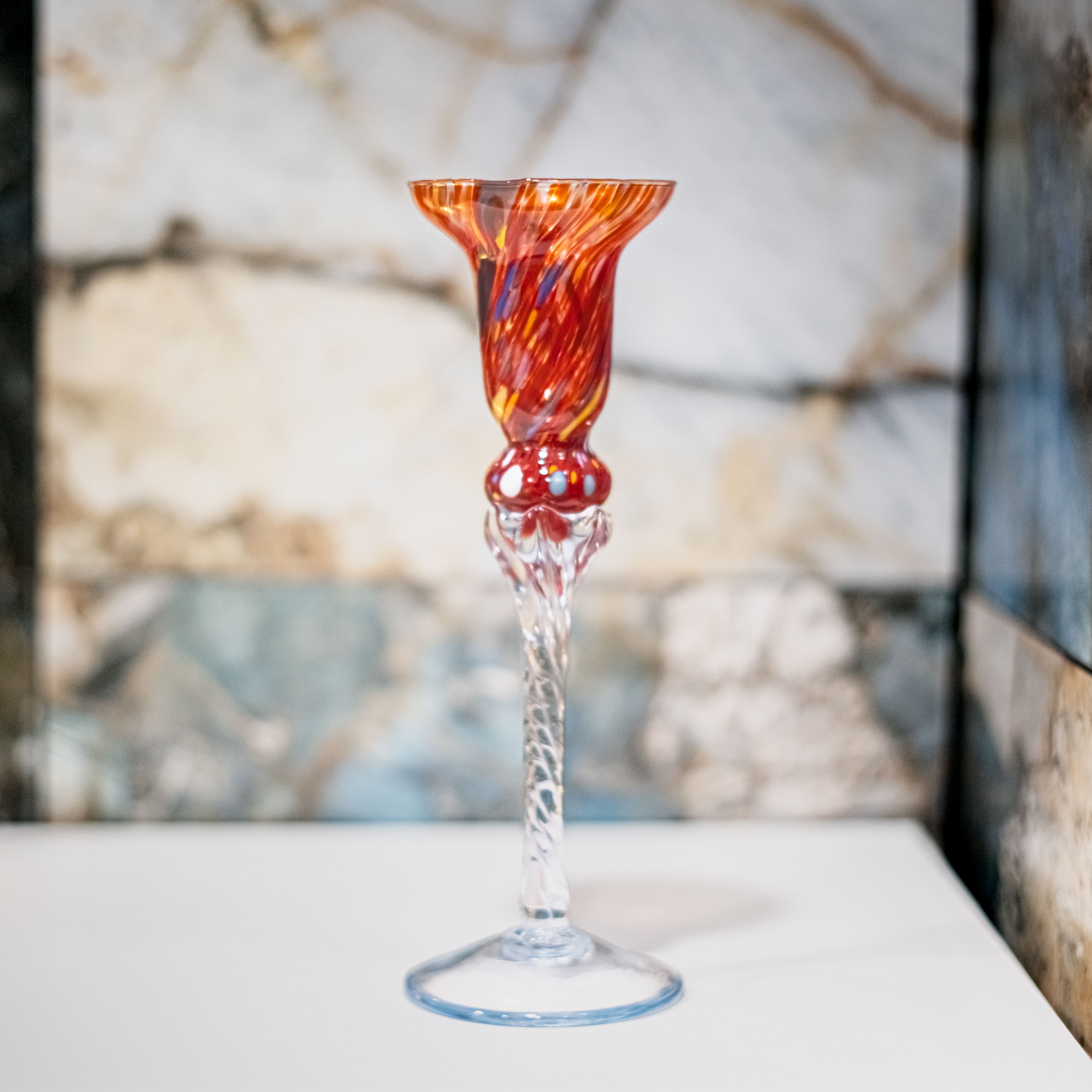 Murano Glass - King Candle Holder Red