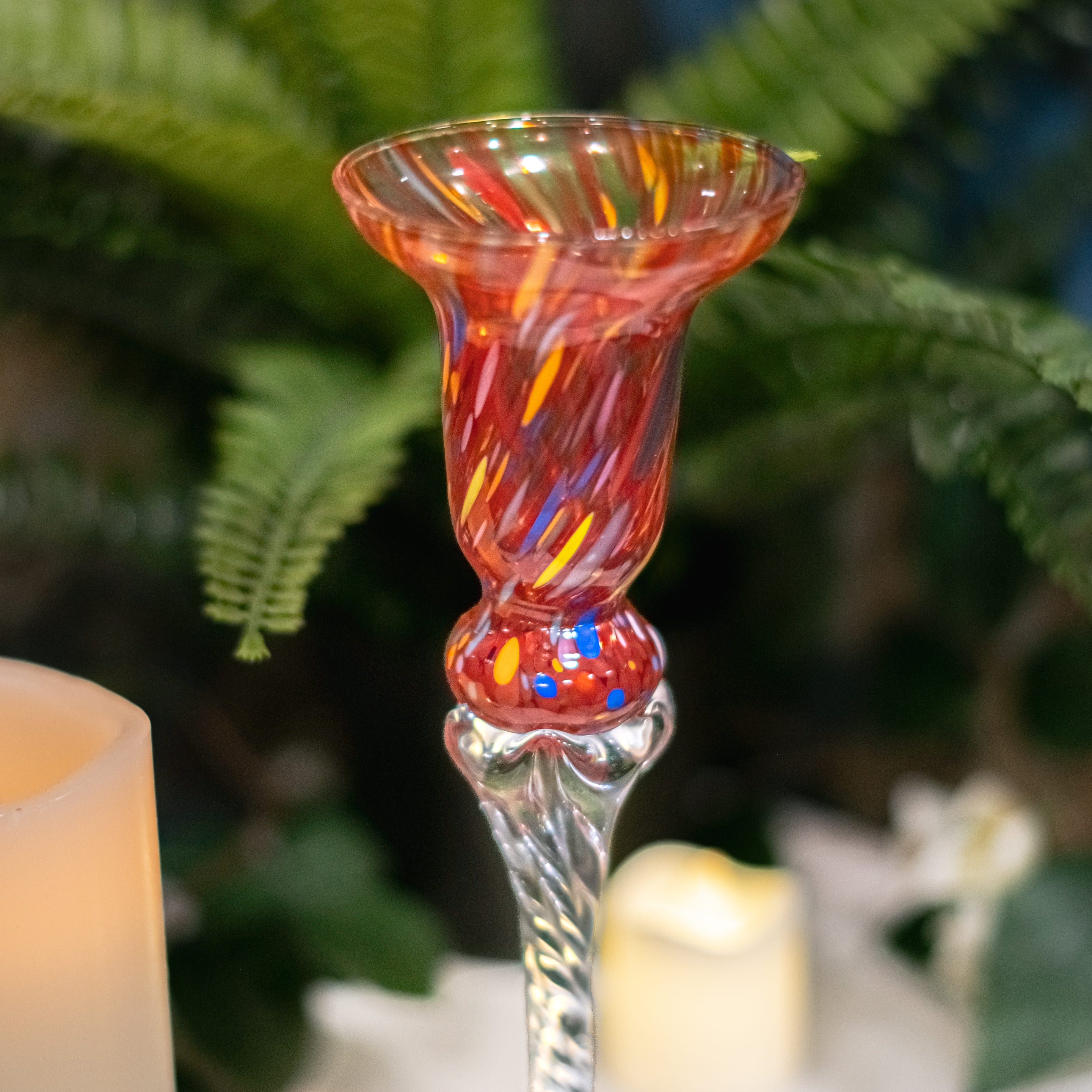 Murano Glass - King Candle Holder Red