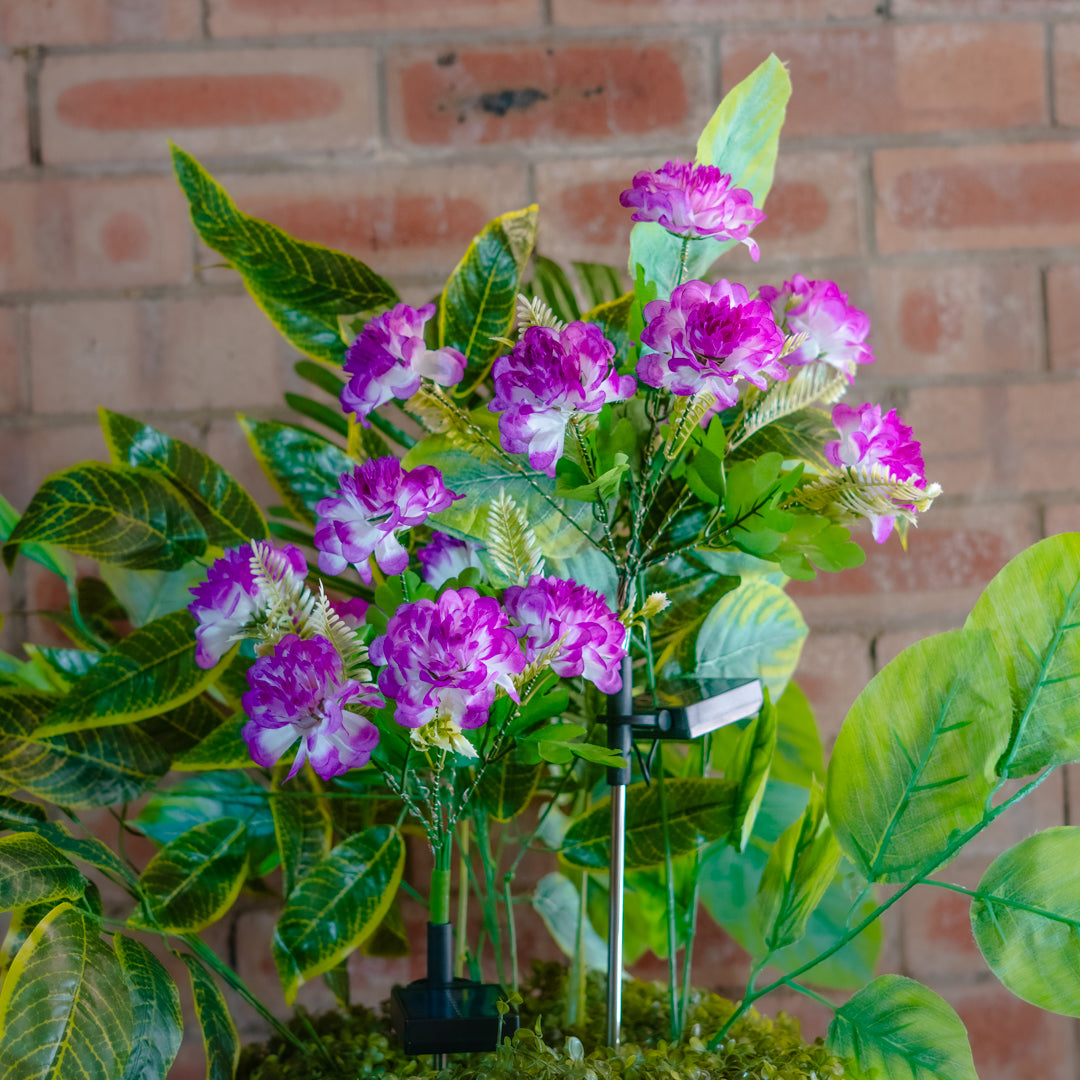 Solar Artificial Purple Flower 35-50cm | Peony Style