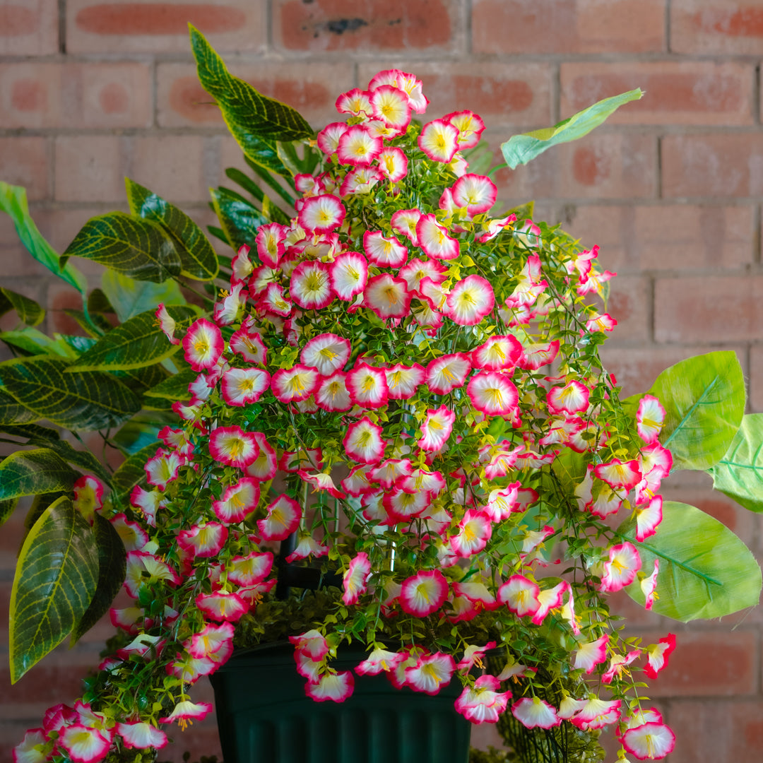 Solar Artificial Trailing Flowers 35-50cm | Pink & White