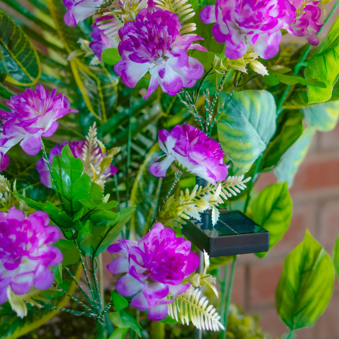 Solar Artificial Purple Flower 35-50cm | Peony Style