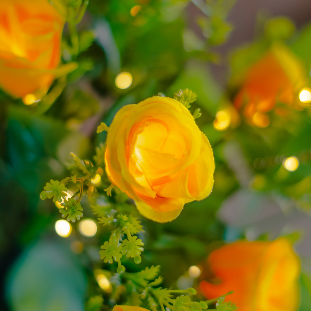 Solar Artificial Rose 35-50cm | Yellow Flowers