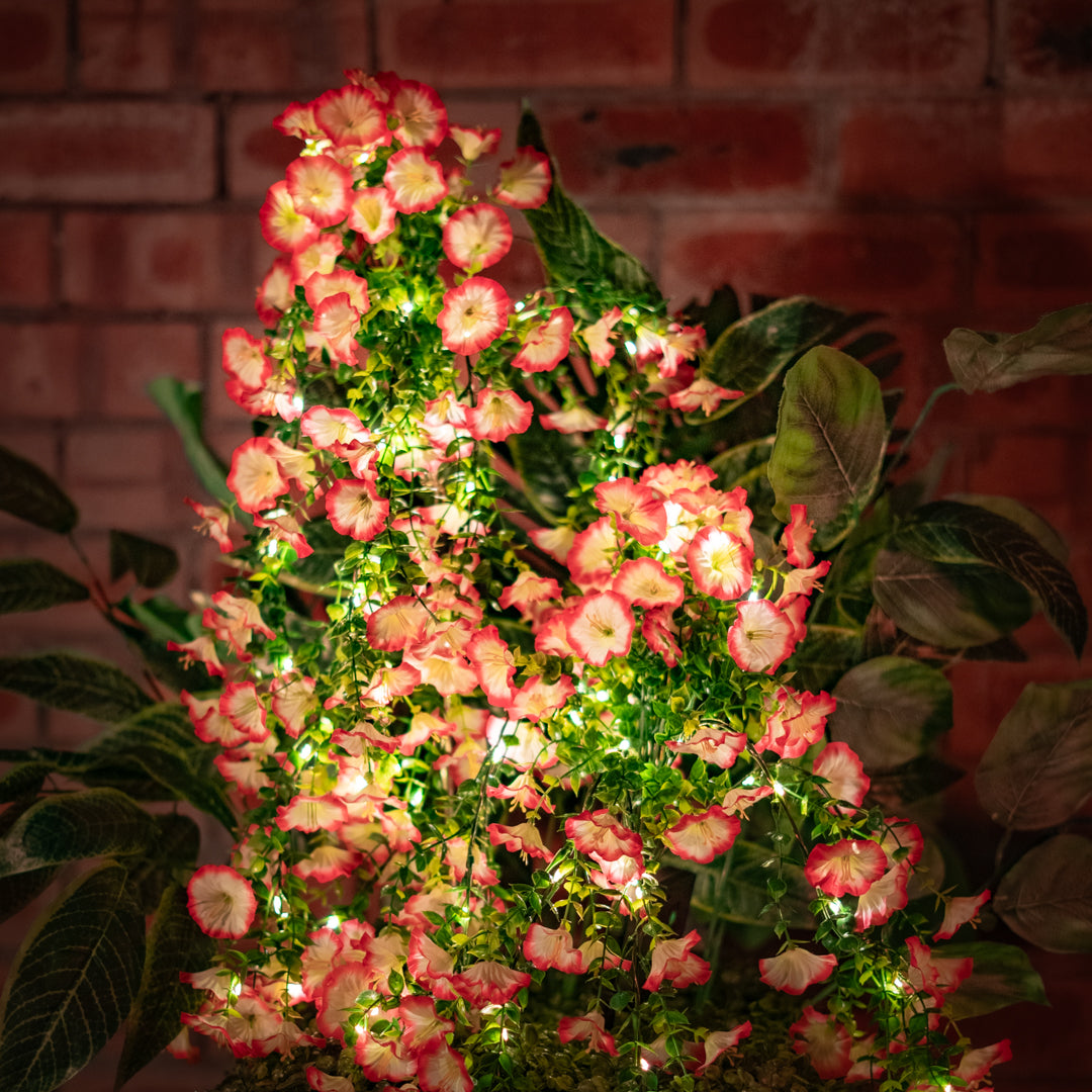 Solar Artificial Trailing Flowers 35-50cm | Pink & White