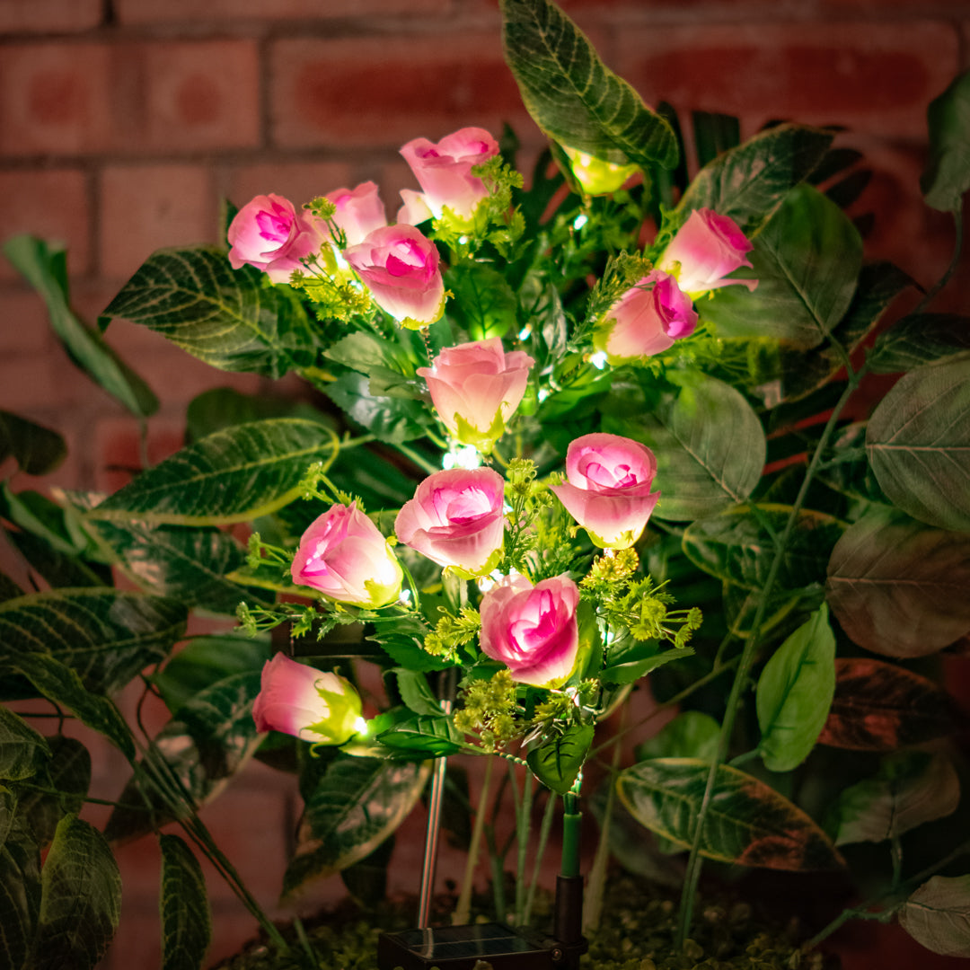 Solar Artificial Rose 35-50cm | Purple Flowers