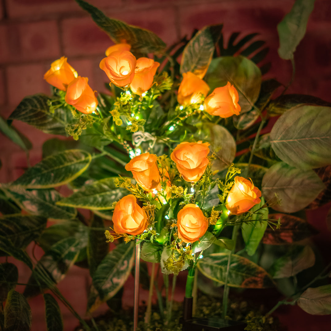 Solar Artificial Rose 35-50cm | Yellow Flowers