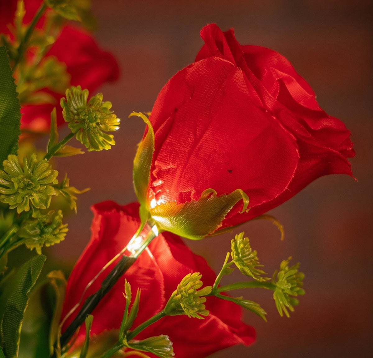 Solar Artificial Rose 35-50cm | Red Flowers