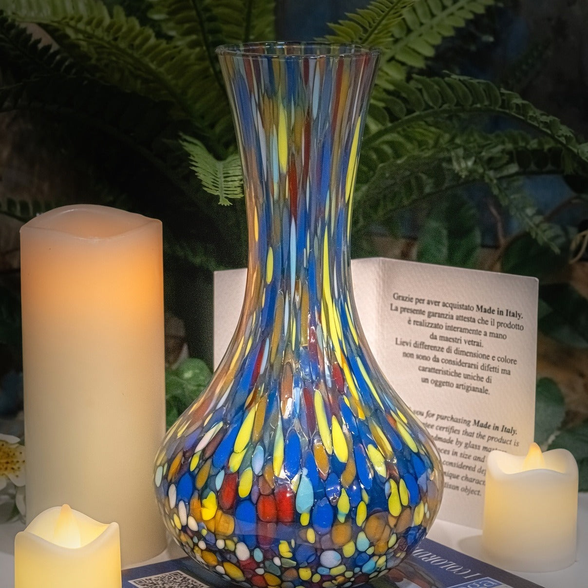 Murano Glass - Tall Case - Raimbow Millefiori